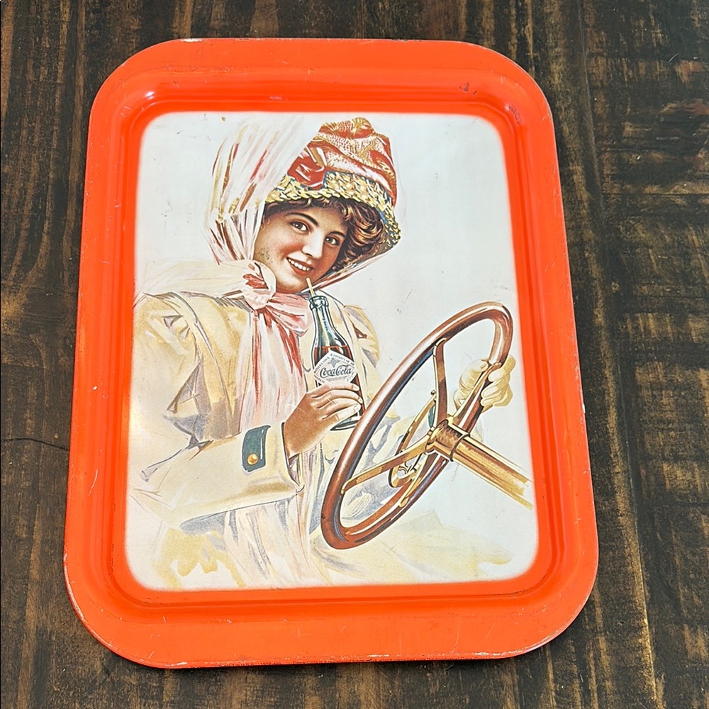 Coca-Cola Tray with Bright Orange Border